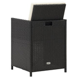Garden Dining Chair Set of 4 Black Polyethylene with Rattan Look 316802