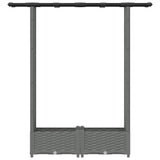 Raised Bed with Trellis and Roof Light Grey 122.5 x 40 x 121 cm 42032587