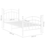 Bed Frame without Mattress White Metal 100x200 cm 324971