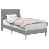 Bed Frame with Headboard Light Grey 90 x 190 cm Fabric 42027375