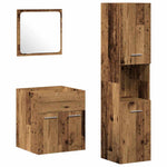 Bathroom Furniture Set 3 pcs Old Wood 41 x 38.5 x 46 cm 3332517