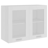 802529 Hanging Glass Cabinet "Lyon" White 80x31x60 cm Engineered Wood