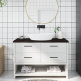 Bathroom Countertop Dark Brown 120x60x cm Treated Solid Wood 3156239