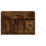 TV Cabinet with LED Smoked Oak 91x34x61 cm Engineered Wood 852184
