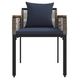 Outdoor Furniture Set Grey and Navy Blue Poly Rattan 42025229