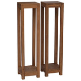 Plant Stand 2 pcs Natural 25 x 25 x 100 cm Solid Teak Wood 42026906