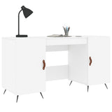 Desk White 140x50x75 cm Engineered Wood 829516