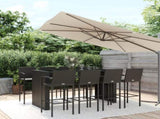 Garden Bar Set Black PE rattan, powder-coated steel, tempered glass 3187672