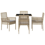 Garden Dining Set 5 pcs Beige Poly rattan 3334930