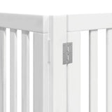 Dog Gate with Door Foldable 15 Panels White 750 cm Poplar Wood 3155652