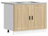 Sink Base Cabinet with Door Porto 2 pcs Brown Engineered wood 3315024
