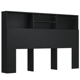 Headboard Cabinet Black Engineered wood Standard 811872