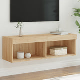 TV Cabinet with LED Lights Sonoma Oak 100x30x30 cm 837159