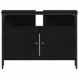 Bathroom Furniture Set 4 pcs Black oak Engineered wood 3334406