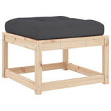 Garden Footstool with Cushions Solid Wood Pine 844699