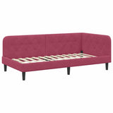 Corner Bed Frame with Headboard Wine Red 90 x 200 cm Velvet 42016610