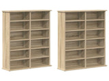 CD Cabinet 2 pcs Sonoma Oak 60 x 17 x 92 cm Engineered Wood 8012735