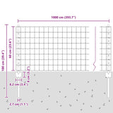 Fence with Posts Grey 0.6 x 10 m Steel 3336130