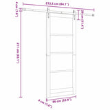 Sliding Door Manual ORKDAL White 86 x 211 cm Wood and metal 3332482