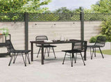 Garden Dining Set 5 pcs Black Powder-Coated Steel 3379200