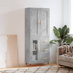 Highboard Concrete Grey 69.5x34x180 cm Engineered Wood 3199925