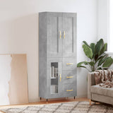 Highboard Concrete Grey 69.5x34x180 cm Engineered Wood 3199925