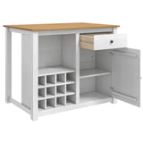 Kitchen Trolley PANAMA 2 pcs White and Honey Wax Solid-Pine 3425393