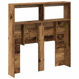 Headboard Cabinet with LED Old Wood 100x17x102 cm 863125