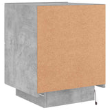 Bedside Cabinet with LED Lights Concrete Grey Engineered Wood 836741