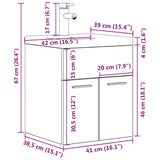 Bathroom Sink Cabinet with Built-in Basin and Faucet Concrete Grey 3324888