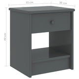 Bedside Cabinet Dark grey Solid pinewood Compact Bedside Cabinet 322226