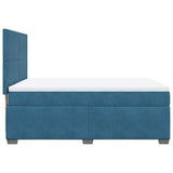 Box Spring Bed with Mattress Blue 140x190 cm Velvet 3290904