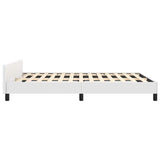 Bed Frame without Mattress White Full Faux Leather 347530