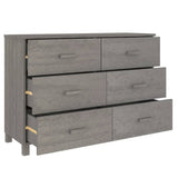 Sideboard HAMAR Light Grey 113x40x80 cm Solid Wood Pine 340451