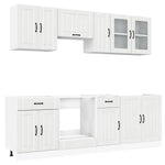 ZNTS 8 Piece Kitchen Cabinet Set Kalmar High Gloss White Engineered Wood 3314833