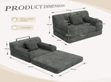 1-Seater Sleeper Sofa, Compressed Corduroy Sofa with High Backrest, Metal Frame, High-Density Foam, W3779P501260
