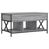 Coffee Table Grey Sonoma 100x55x50 cm Engineered Wood and Metal 845339