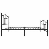 Metal Bed Frame without Mattress with Footboard Black 100x190cm 353451