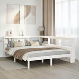 Bookcase Bed without Mattress White 160x200 cm Solid Wood Pine 3324312