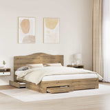 Bed Frame with Drawer Artisan Oak 180 x 200 cm Engineered Wood 3413577