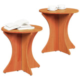 Coffee Table 2 pcs Wax Brown Solid pine wood 873567