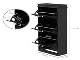 Three-Drawer Minimalistic Shoe Cabinet - Black T3398P423860
