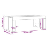 Coffee Table Black Oak 102 x 50 x 35 cm Engineered Wood 862072