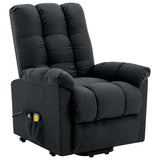 Stand-up Massage Recliner Dark Grey Fabric 321784