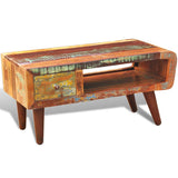 Coffee Table with Curved Edge 1 Drawer Reclaimed Wood 241008