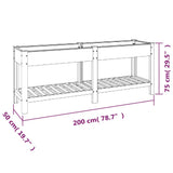 Garden Raised Bed with Shelf Grey 200x50x75 cm WPC 362573