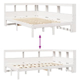 Bookcase Bed without Mattress White 120x190 cm Solid Wood Pine 3324336