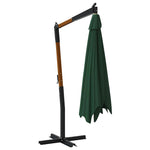 Cantilever Garden Parasol with Wooden Pole 400x300 cm Green 318428