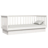Day Bed without Mattress White 75x190 cm Small Single Solid Wood Pine 821575