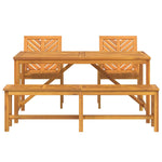 Garden Dining Set 4 pcs Brown 150 x 90 x 74 cm 3154112